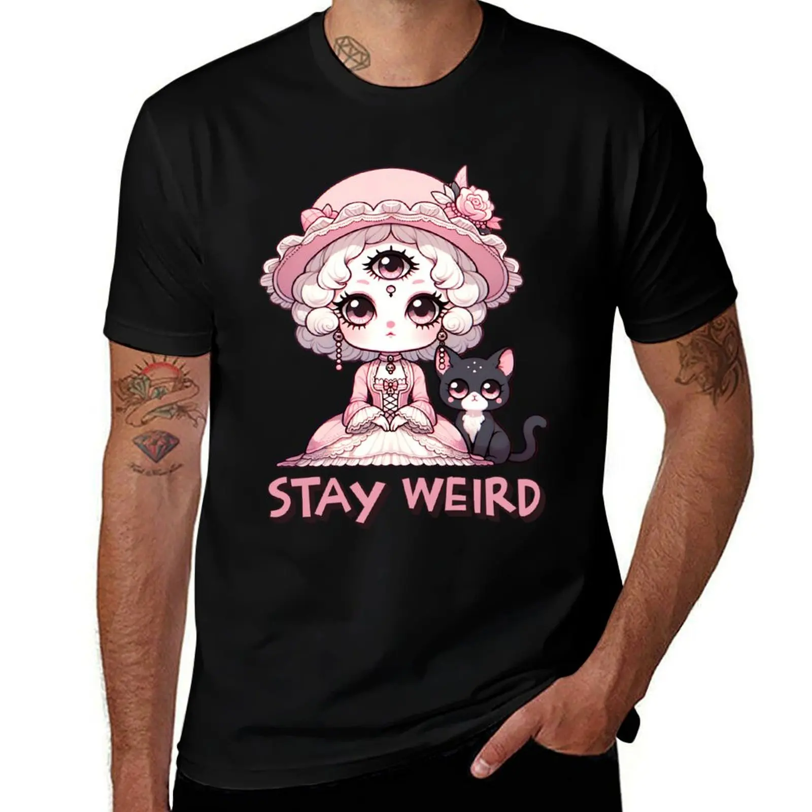 

STAY WEIRD Three Eyed Rococo Witch T-Shirt t shirts for man graphic vintage essential t shirt T-Shirt