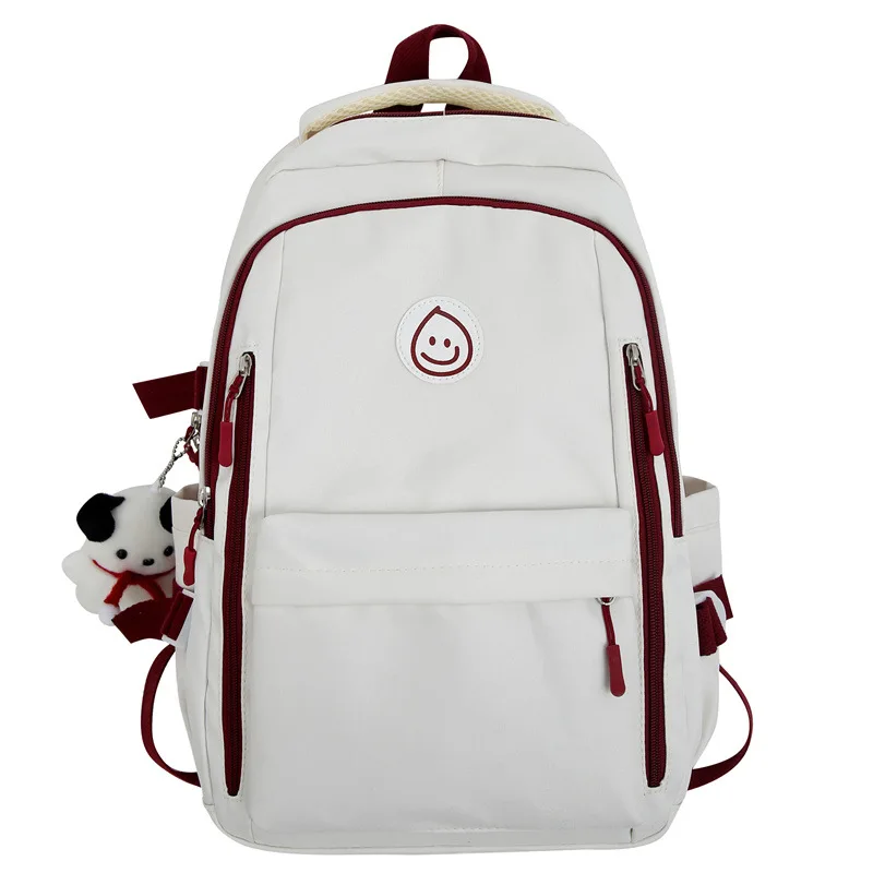 

New Preppy Style Schoolbags Large Capacity Students Bookbags with Bear Casual Travel Rucksack Simple Womens Computer Sackpack