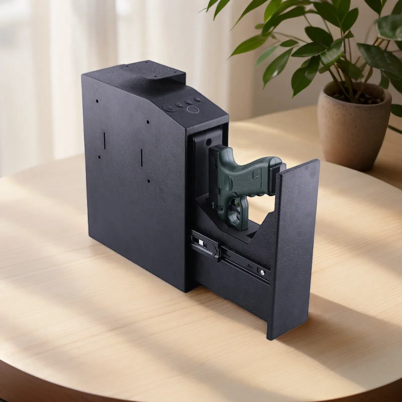 Cross-Border Blue Light Fire-Proof Anti-Theft Alarm Gun Box Household Gun Safe with Fingerprint Key Lock for Secure Storage