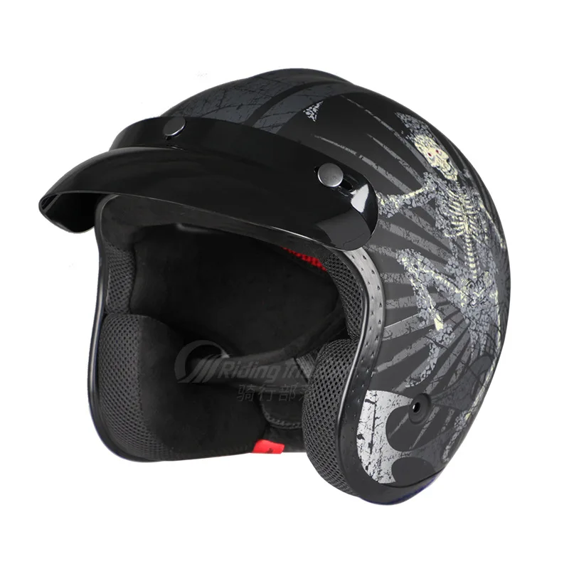 Electric Battery Motorcycle Helmet Men and Women Four Seasons Lightweight Cute 3/4 Helmet Summer Sun Protection Helmet