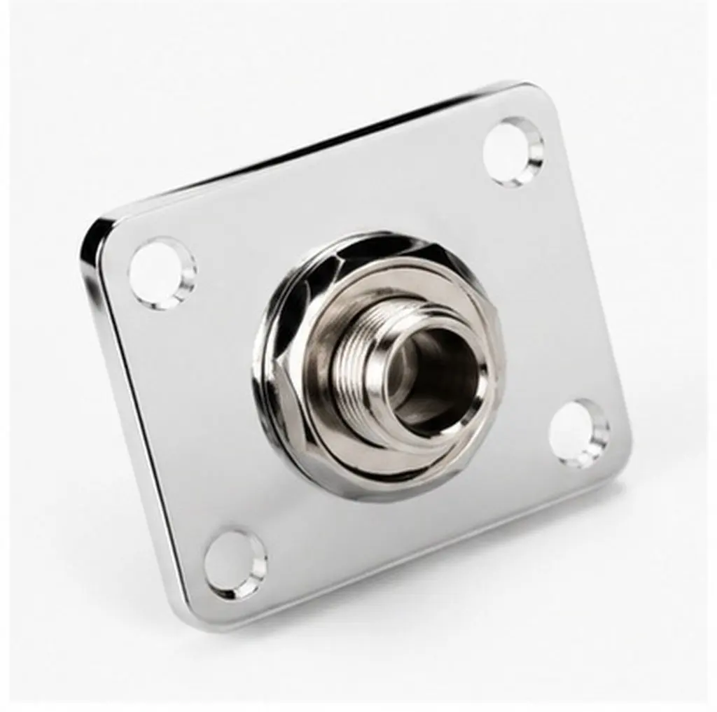 6Pcs Guitar Jack Socket Plate 6.35mm Rectangular Metal High Precision Output Jack for Electric Bass Guitar Parts Studio Stage