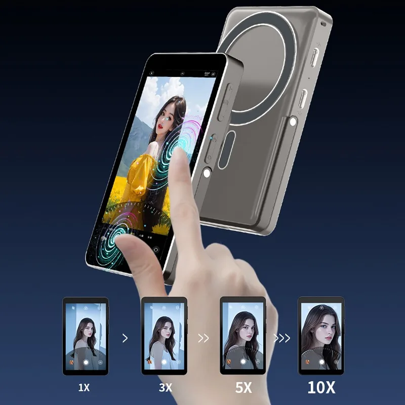 4인치 풀뷰 터치스크린 휴대폰 셀카 후면 카메라 마그네틱 스크린 장치 무선 셀카 모니터 (라이브 스트리밍용)