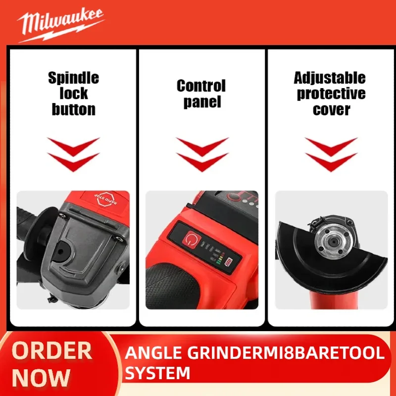ميلووكي فرش زاوية طاحونة 125 مللي متر تلميع آلة قطع لا قفل مجداف التبديل أدوات كهربائية لاسلكية #6