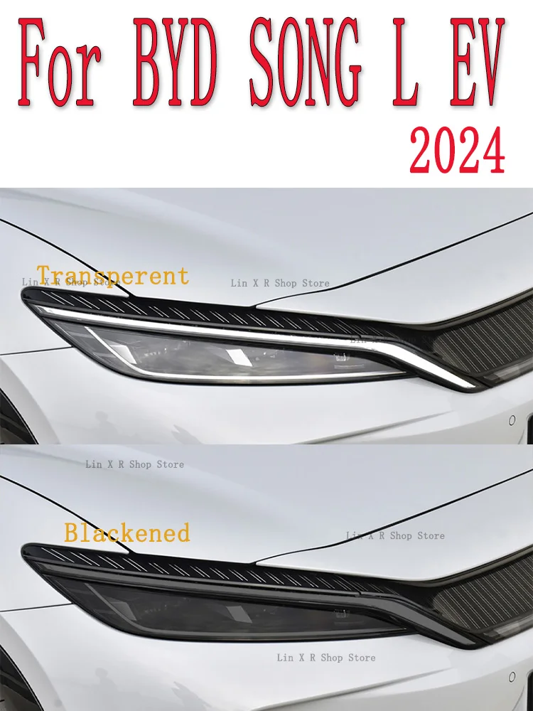 For BYD SONG L EV 2024 TPU Car Exterior Headlights Anti-Scratch Protective Film Headlamps Repair Sticker Accessories Refit