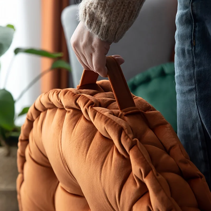 

Scandinavian Style Thick Velvet Cushions, Solid Color Home Sofa Pillows, Hand-Woven Tatami Design, Suitable for Home, Office,