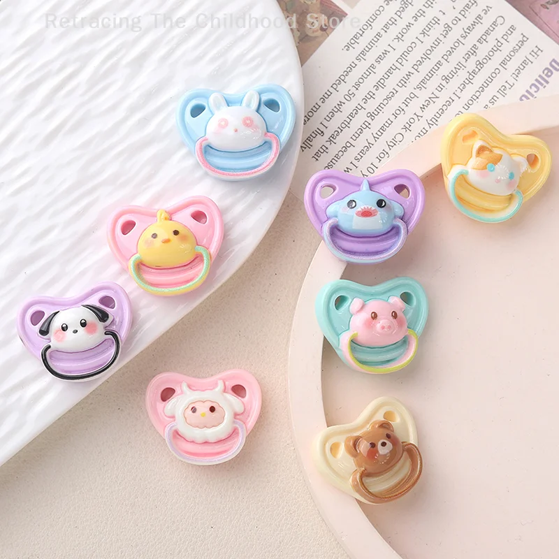 10Pcs/set Dollhouse Animal Mini Doll Pacifiers Play House Supplies Dummy Nipples For Doll Baby Kids Toy Pacifier Accessories