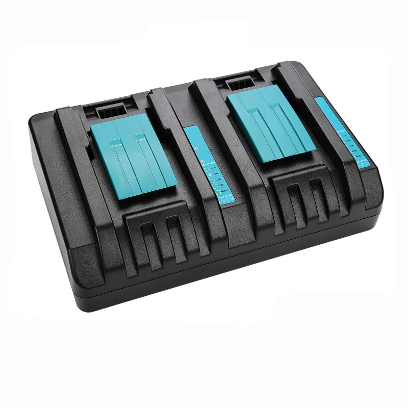 

Dual-port Battery Charger Portable Lithium Battery Charger Compatible with For Makita 14.4V–18V Lithium Batteries Fast Charging