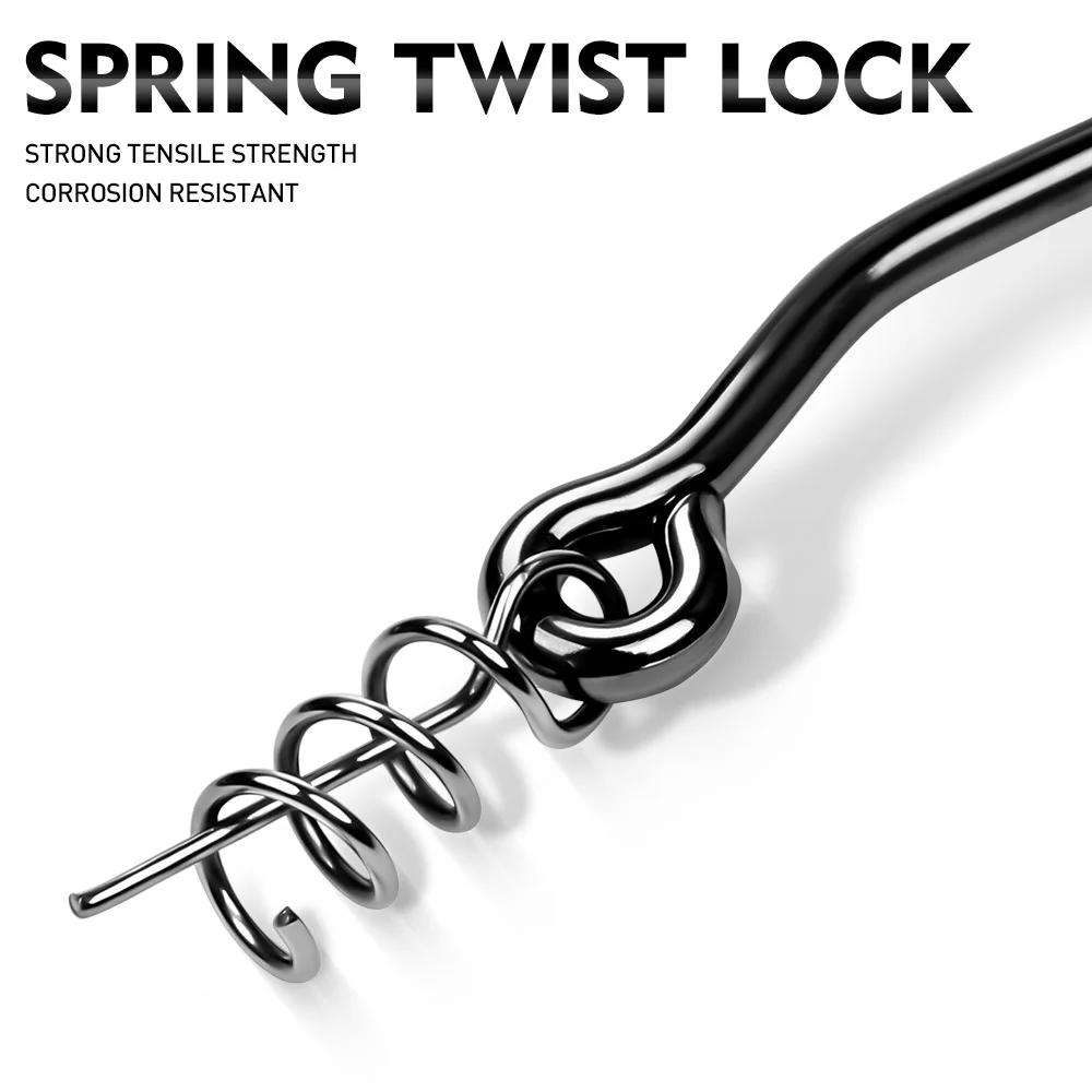 PROBEROS 3/5 Stück Gewichtete Swimbait-Haken mit Federverschluss, Hochkarbon-Stahl, Wide Gap Jig-Haken für Hecht, Barsch, Texas Rig Angelzubehör – Detail 8