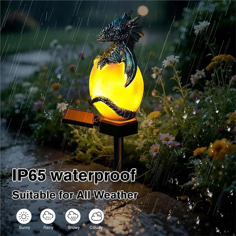 B50C Solar Dragon Garden Decor Dragon Gifts For Women With Egg Light Outdoor Medieval Dragon Statue For Yard Art