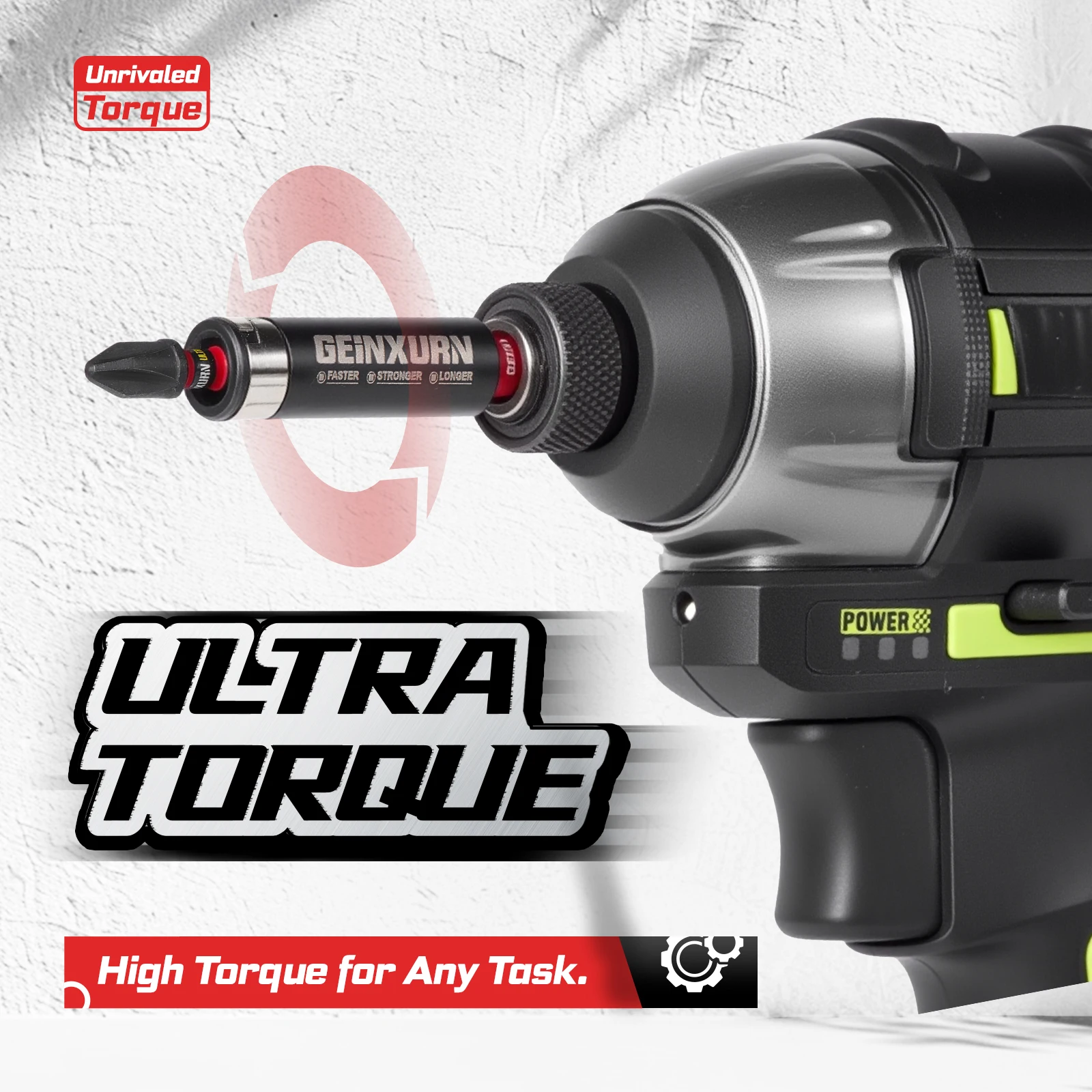 مجموعة لقم مفك براغي Geinxurn مكونة من 27 قطعة من تأثير فيليبس/مربع/مشقوق، مجموعة لقم فولاذية S2 مغناطيسية مع قاعدة مشفرة ملونة