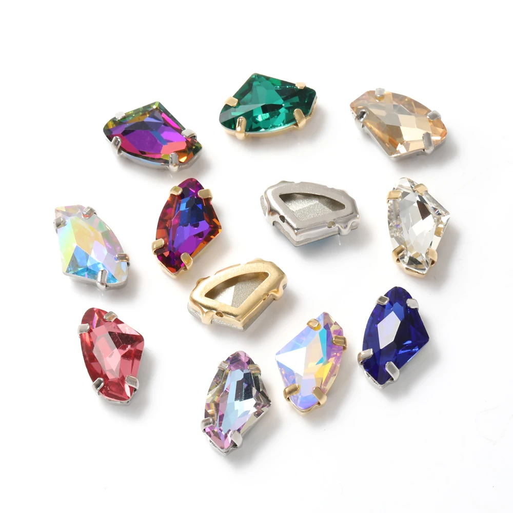 9x14mm forma galáctica strass garra conjunto costurar em strass pointback strass cristal de vidro para roupas artesanato costura