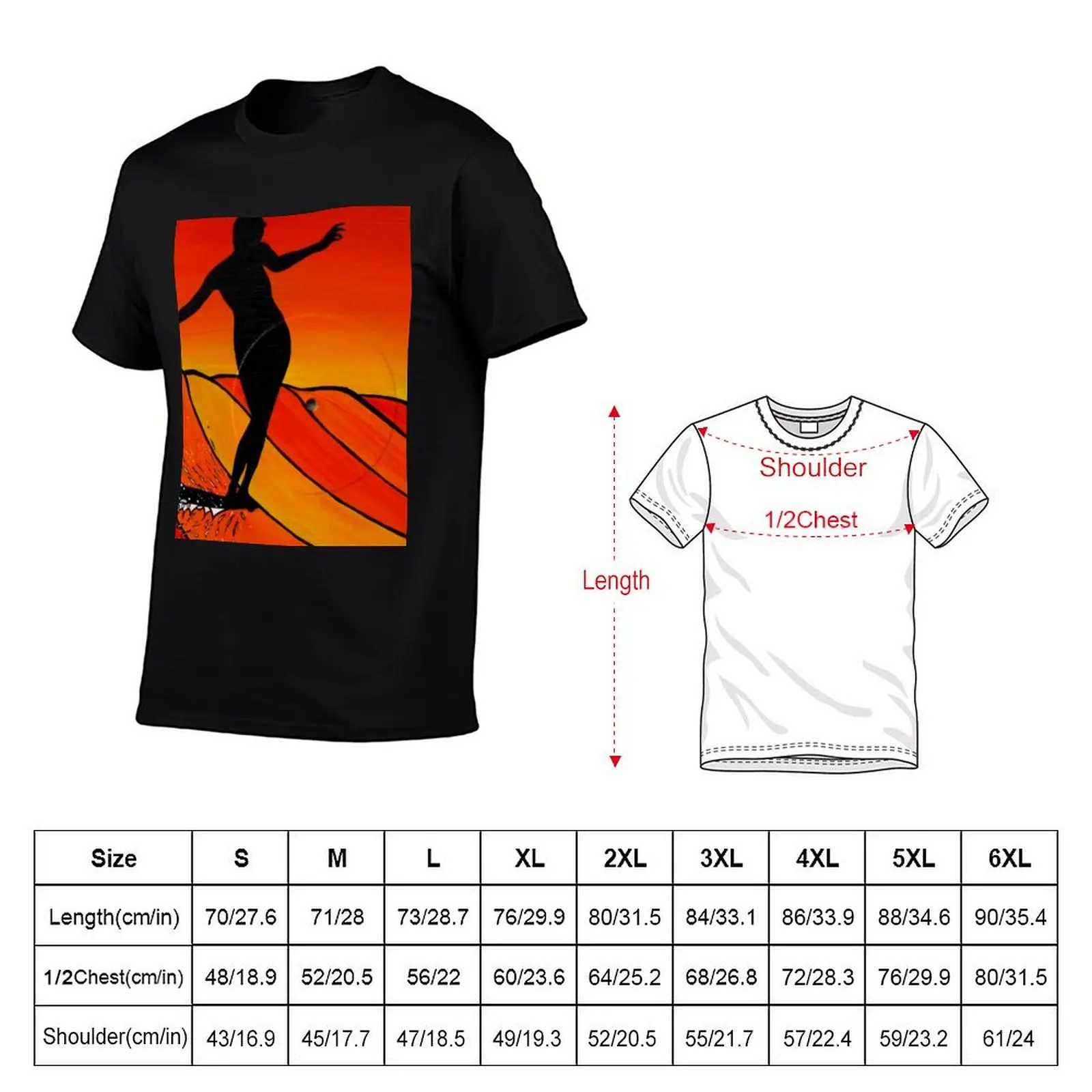 Glide Girl Painted on Vinyl - ReoSurf Art T-Shirt Holiday Simple Tee Shirt