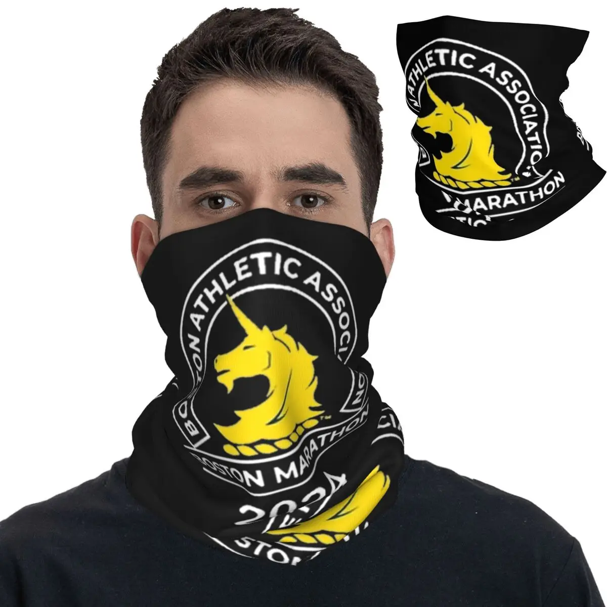 Boston Marathon 2024 Bandana Neck Gaiter Printed Magic Scarf Multifunctional Balaclava Hiking Unisex Adult Breathable