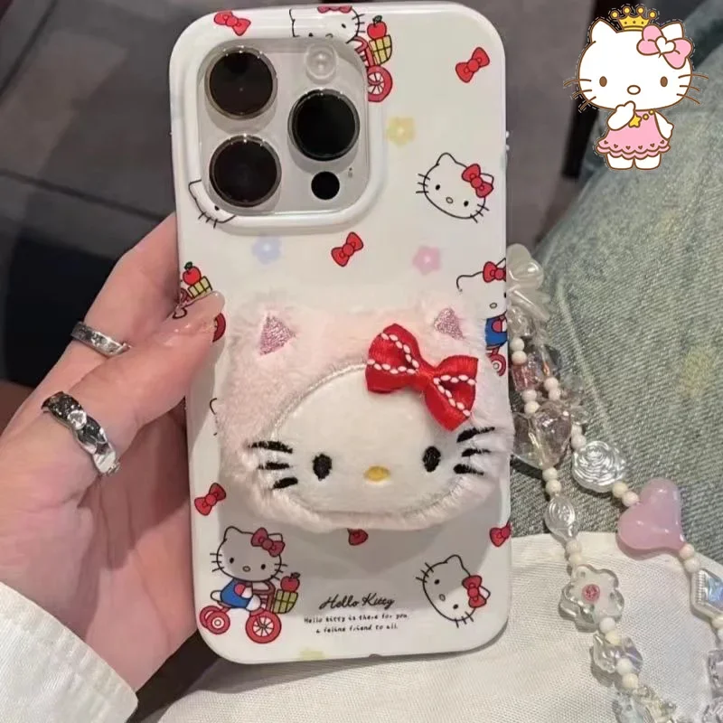 Sanrio Anime Hello Kitty IPhone Case Creative Cute Kawaii Inclusive Anti Slip Iphone 15 14 13 12 Pro Max Xr XS Cases Girl Gifts