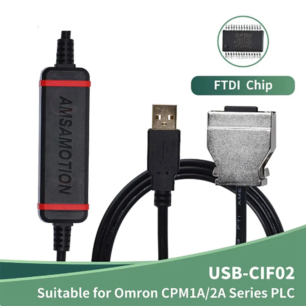 Cable de programación Chapado en USB-CIF02 Gpld, adecuado para comunicación PLC Omron, CPM1, CPM1A/2A, CQM1, C200HS, C200HX/HG/HE