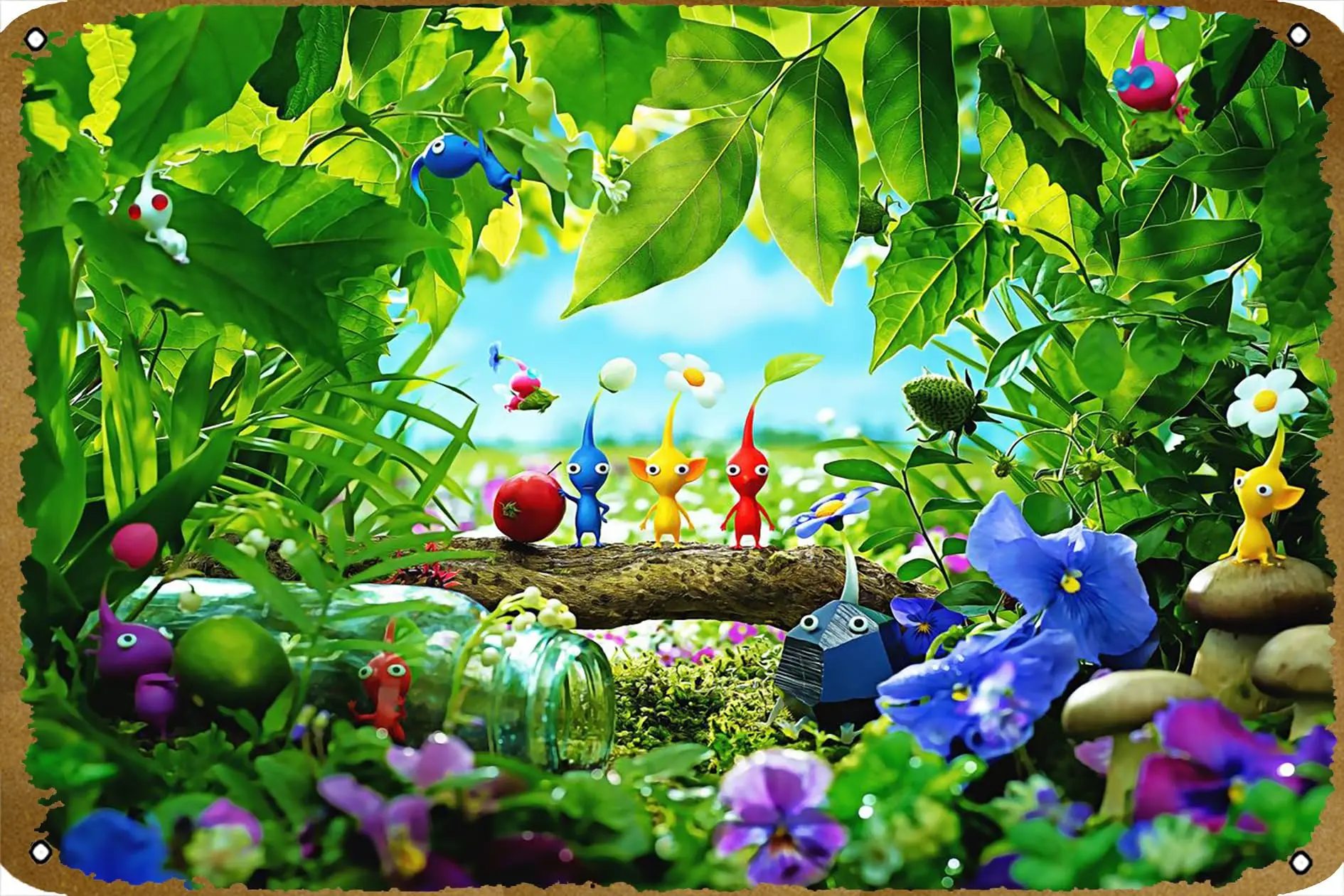 1PCS,The Classic Arcade Video Game Poster Metal Tin Sign Pikmin Games And Movies Wall Art Decor Tin Sign-