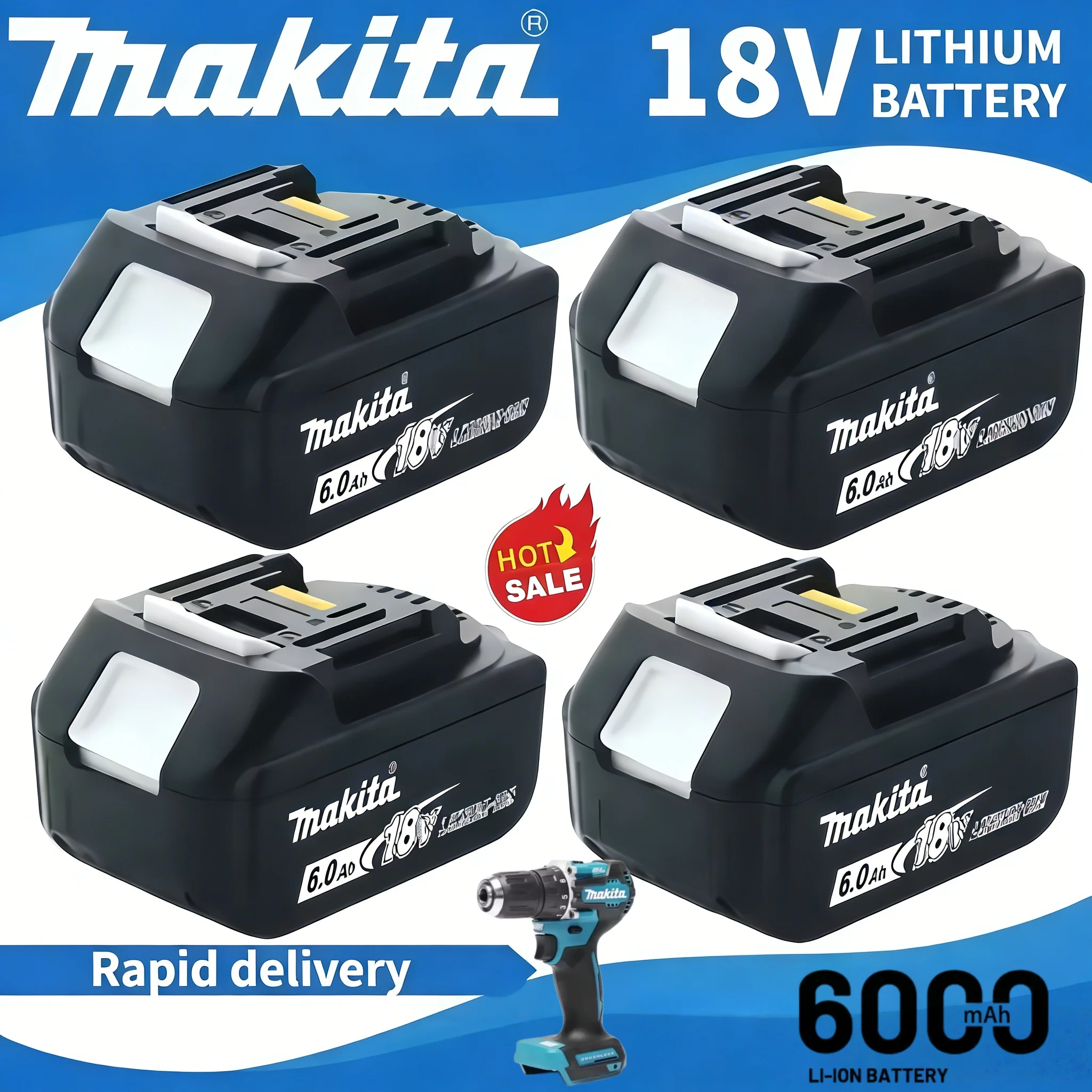 

Оригинальный аккумулятор Makita 18V 6.0Ah/6000mAh | Подходит для беспроводных инструментов BL1830, BL1840, BL1850.