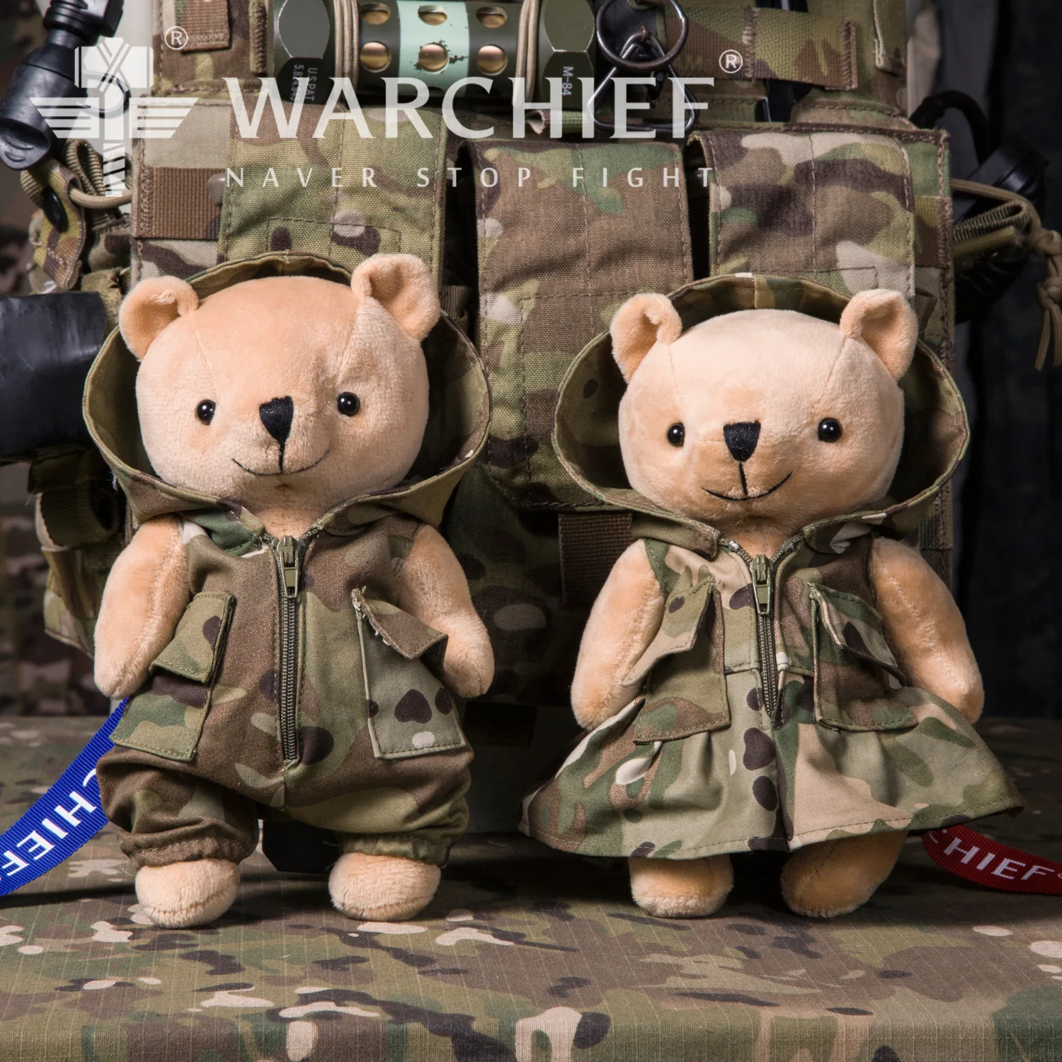 Imagem -02 - Warchief Camuflagem Tática Adorável Urso Boneca Multicam Colete de Brinquedo cs Roupas ao ar Livre Caça Molle Colete Vestir-se Acessórios