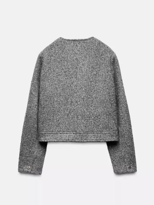 Fall Winter ort Sle Woolen Jaet Women's Coat New Arrival Small Fraance Faion Straight Cut Flip Collar Regular Thi...