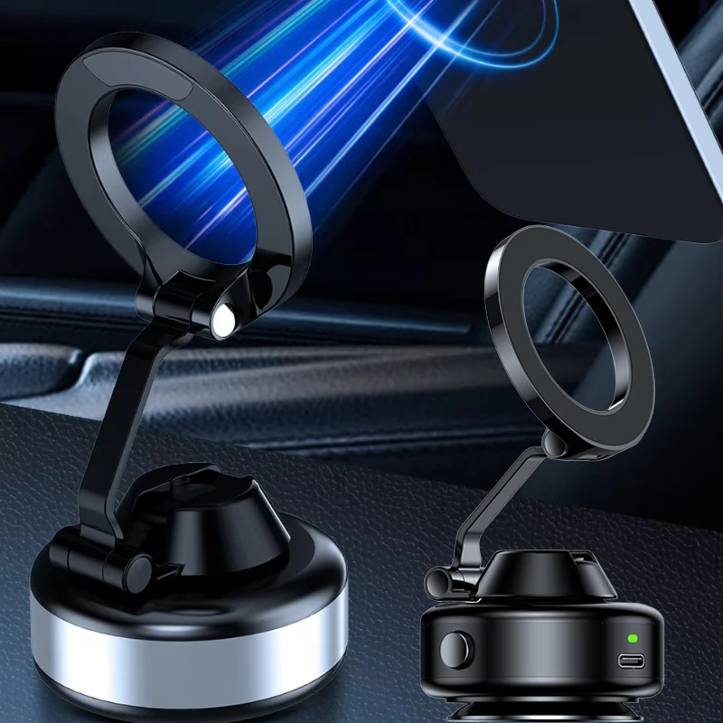 

New X98 Magnetic Vacuum Adsorption Car Phone Holder 360 Degree Rotation Adsorption Aluminum Alloy Mount Suitable for Smartphones
