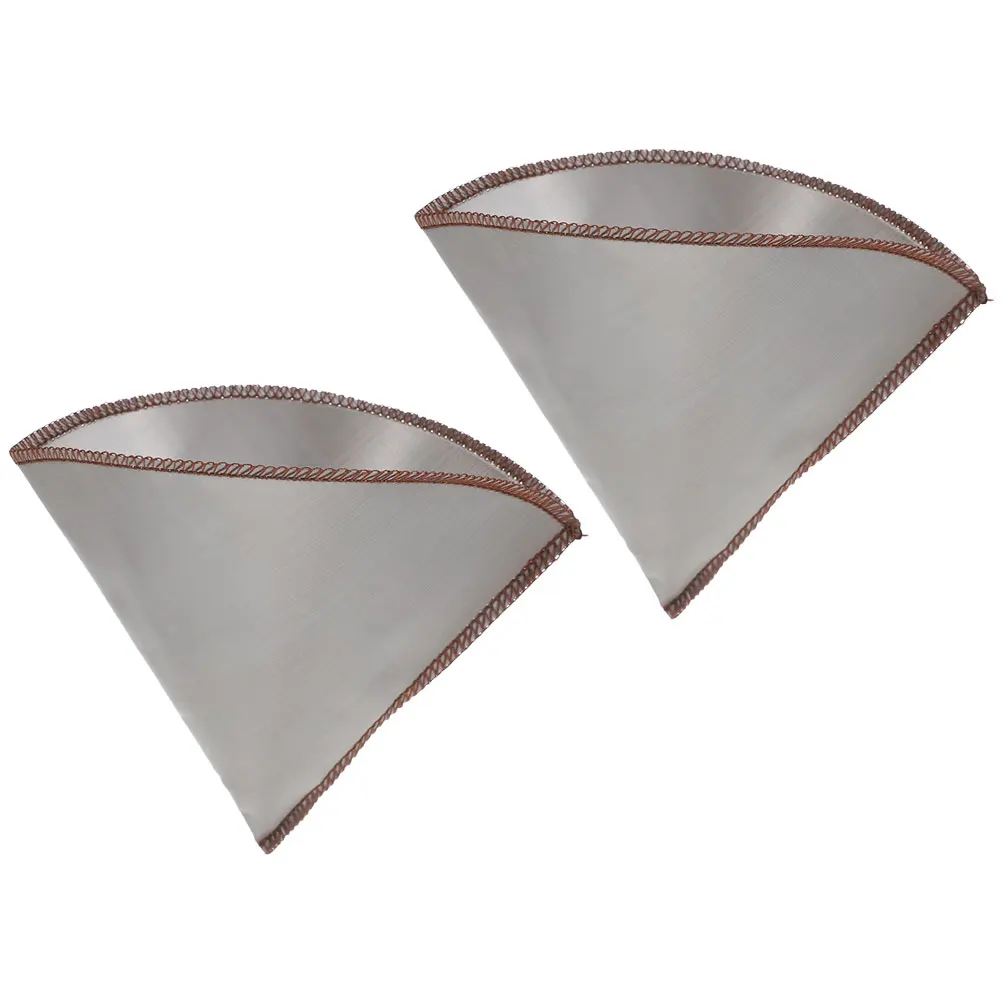 

2pcs Reusable Stainless Filter Mesh Hand Brewed Machines 304 Grade Fine Strainer Cone Shaped Fits 1 4 Cups