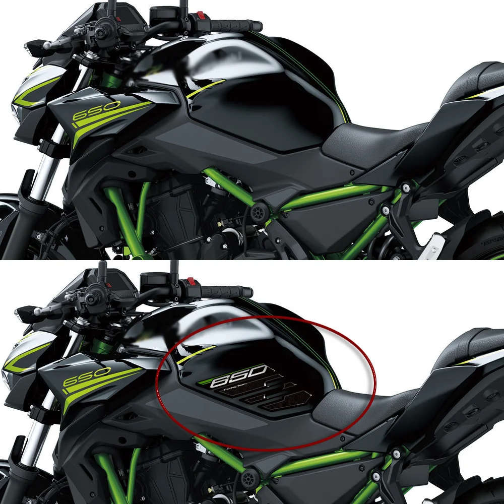 Moto Per kawasaki Ninja Z 650 Z650 Rilievo del Carro Armato Manopole Laterali Gas Olio Combustibile Kit Ginocchio Carena Parafango 3D Adesivi Decalcomanie 2020 - 2025