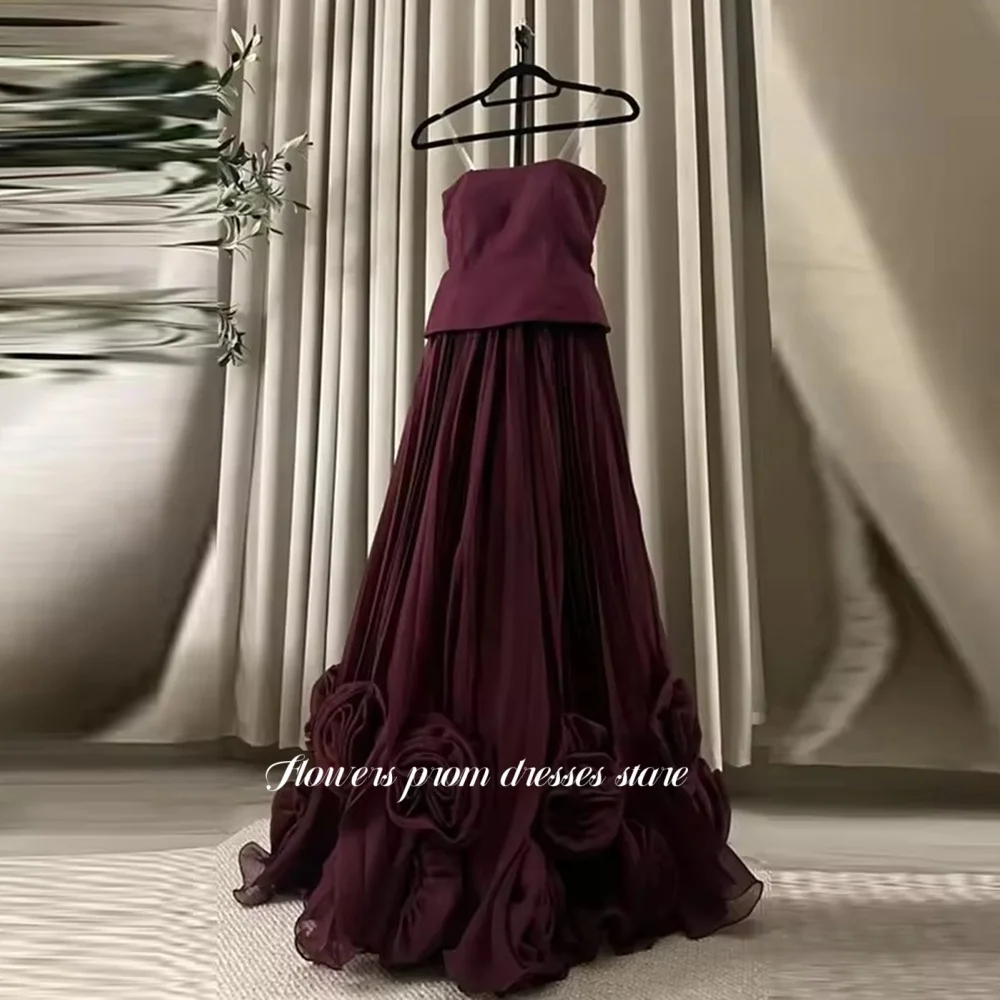 

Flowers A Line Party Dress Long Pleas Evening Dress 3D Flowers Formal Celebrity Dresses for Women vestidos de novia Customized