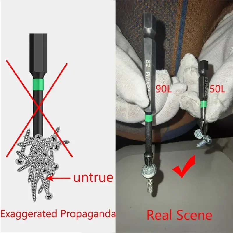 PH2 20PCs PH2 Cross Screwdriver Set Magnetic Batch Head Impact Drill Bit Alloy Steel 25/50mm Hardness Screw Driver Hex Shank