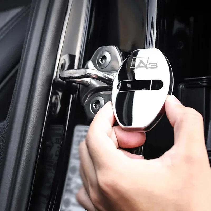 For Audi A3 Logo A4 A5 A6 A7 A8 4pcs Car Door Lock Anti-rust Cover Case Protective Stickers Badge Interior Decoration - view 4
