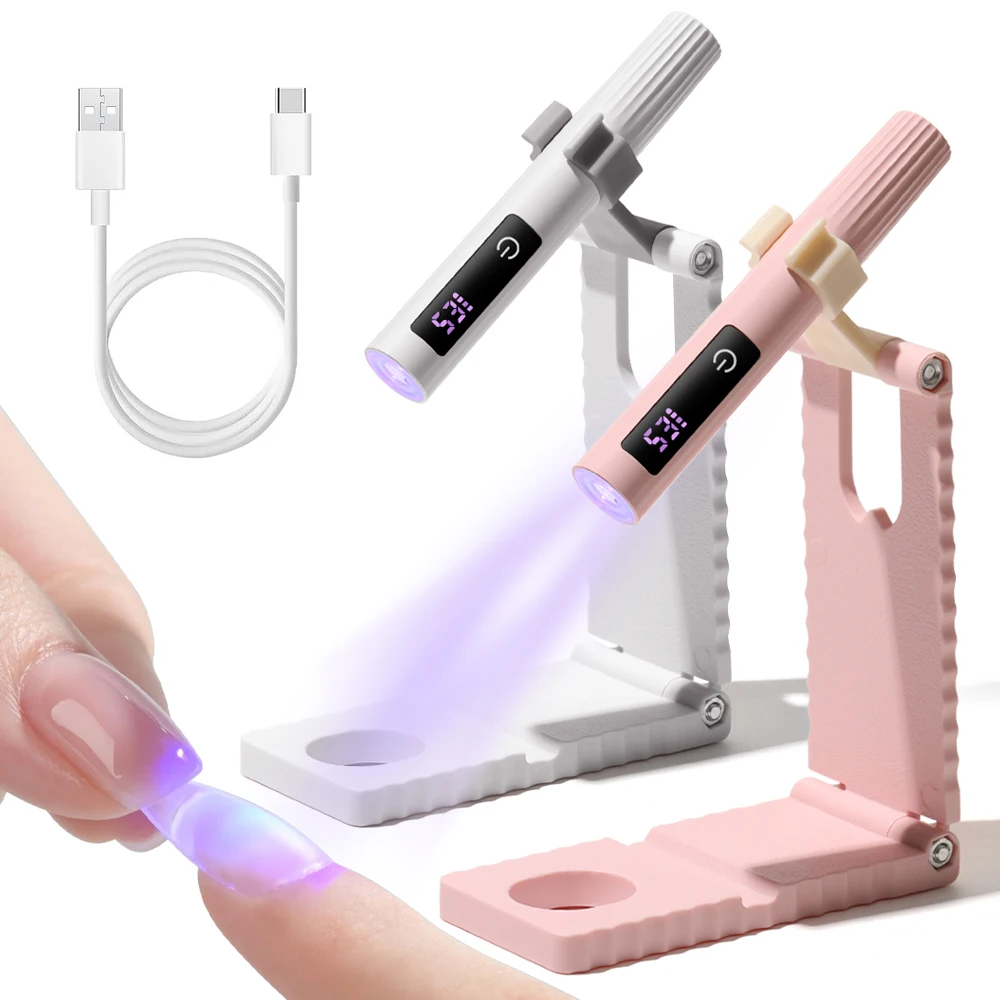 Comoda lampada per asciugare le unghie portatile ricaricabile tramite USB UV/LED Strumento per polimerizzare lo smalto gel ad asciugatura rapida per tutti i smalti gel Lampada per nail art