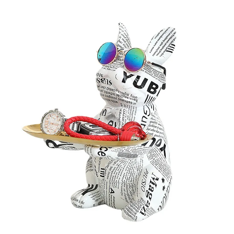 Graffiti Bear Statue, Home Decor Animal Statue, Key Storage Rack, Hidden Hollow Storage Ornament