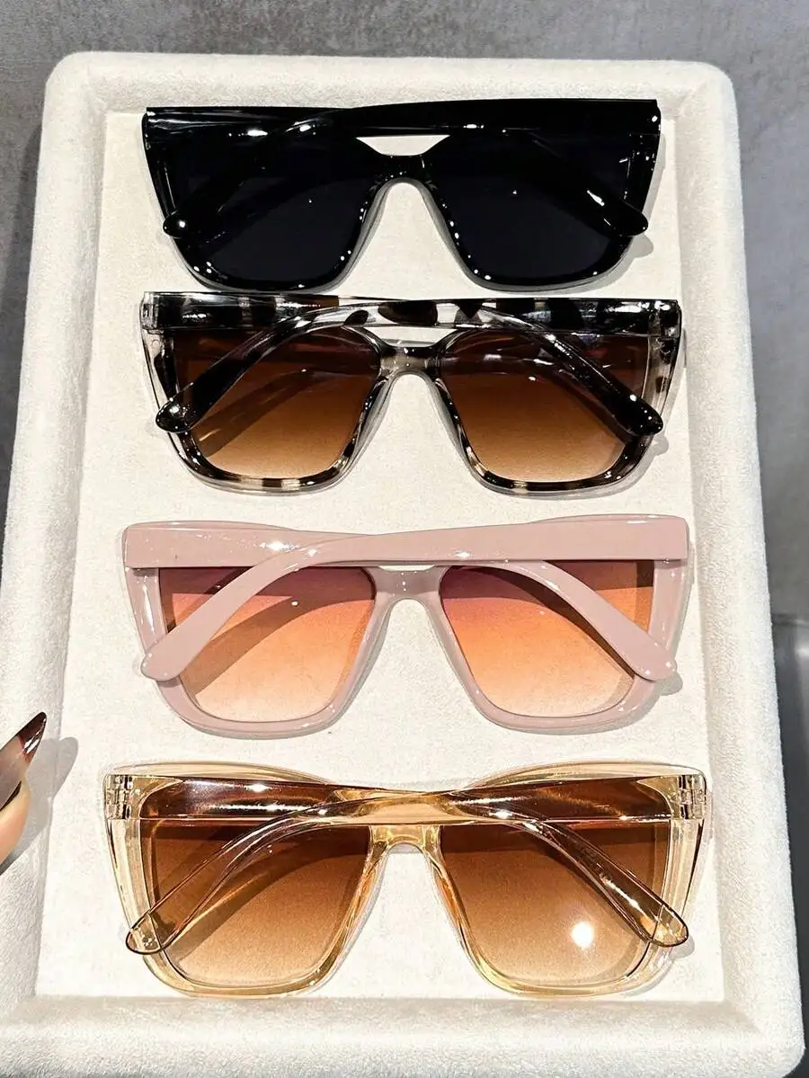 3/4pcs Women Cat Eye Frame Delicate Personalized Multicolor Never Outdated Fashion Glasses Combination For Driving Outdoor