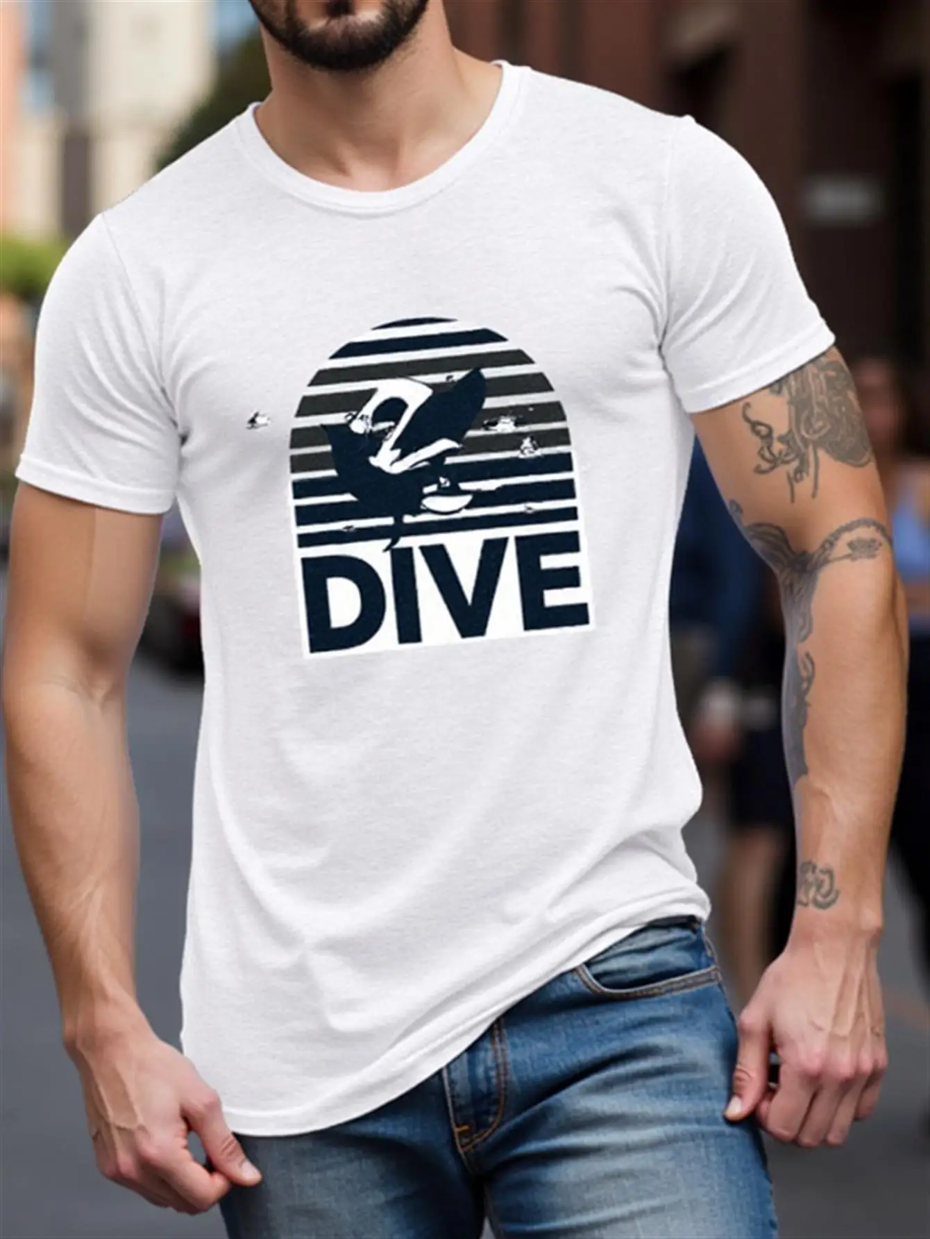 

Quick-Drying Breathable T-Shirt with Shark Diving Pattern, Lightweight Underwater Adventure Shirt Suitable for Diving, Beach, Swimming Pool, Divers and Marine Life Enthusiasts, Ideal Gift, Summer Clothing, Casual Style, Comfortable Fit, Short-Sleeved Top
