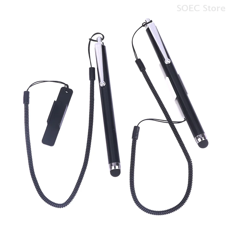 1pcs Universal Capacitive Screen Stylus With Pastable Pen Holder For Graphics Tablet Phone Touchscreen Counter Signature Pencil