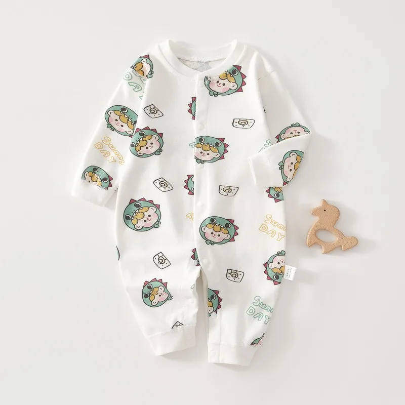 Newborn Baby Onesie Baby Pure Cotton Boneless Romper Boys and Girls Climbing Clothes Spring and Autumn Bottoming Underwear