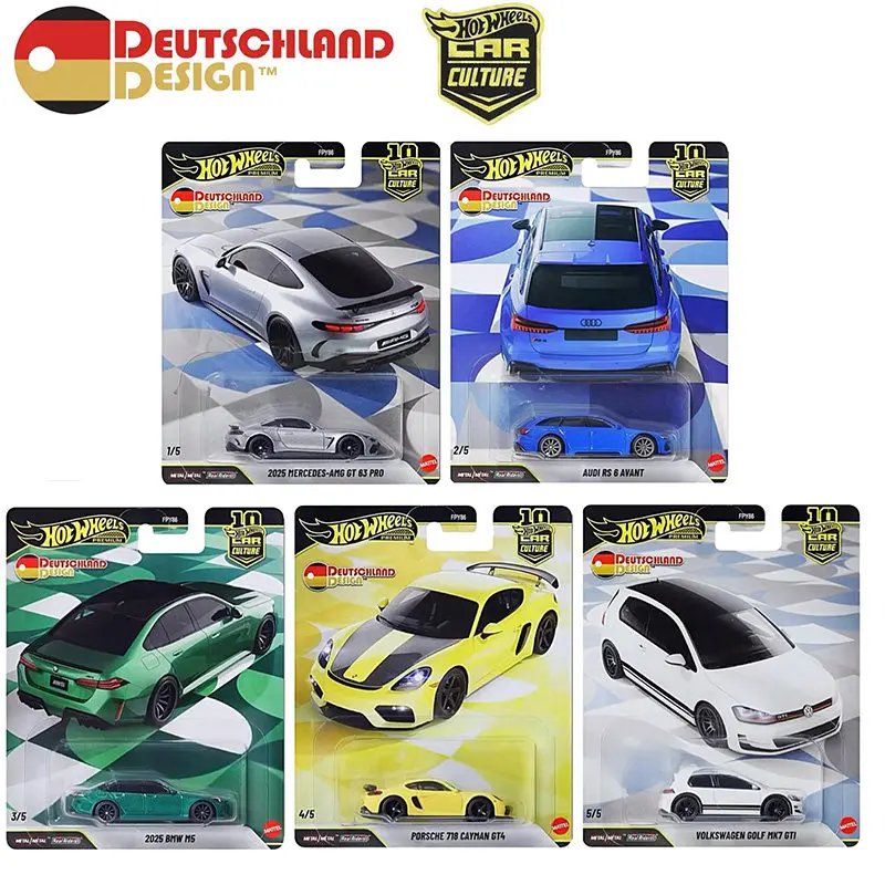 2026 New Hot Wheels German Design 3rd Generation 1/64 Alloy Miniature Diecast Model Vehicle BMW Audi Porsche Birthday Gift FPY86