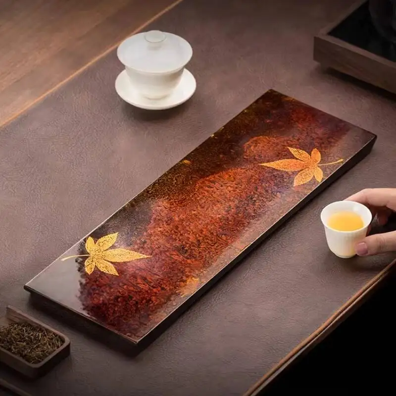 Wood Plates For Food Serving Tea Tray Rectangle Coasters Plate Luxury Tea Tray Living Room Big Bandeja Madera Home Decorationgs