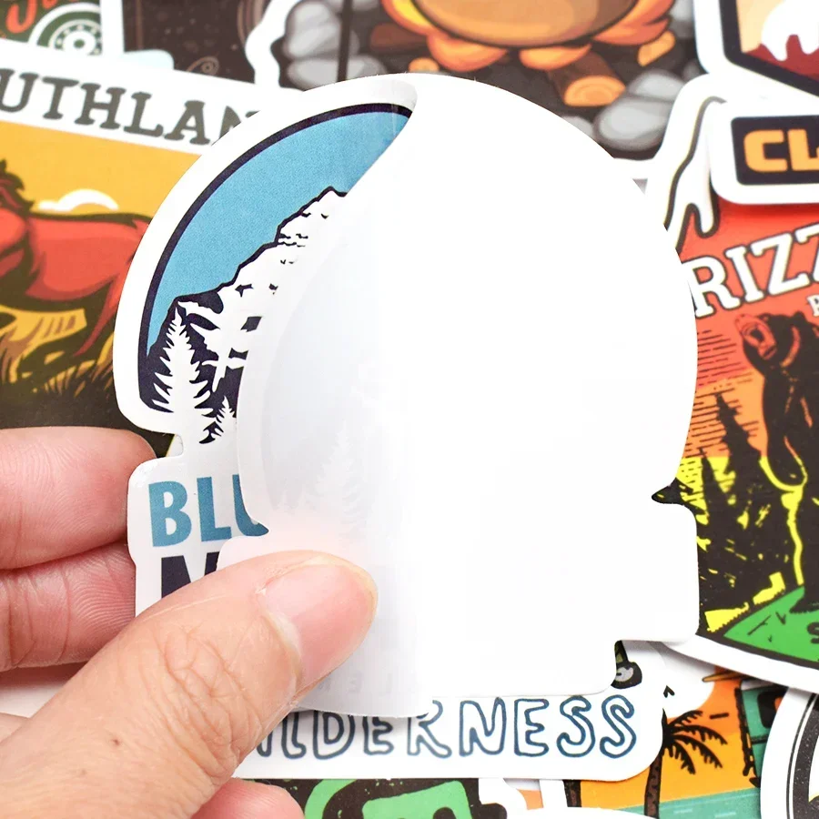 50 個キャンプ風景アニメステッカー屋外登山旅行防水ステッカー子供 DIY ラップトップ自転車ヘルメット車冷蔵庫用