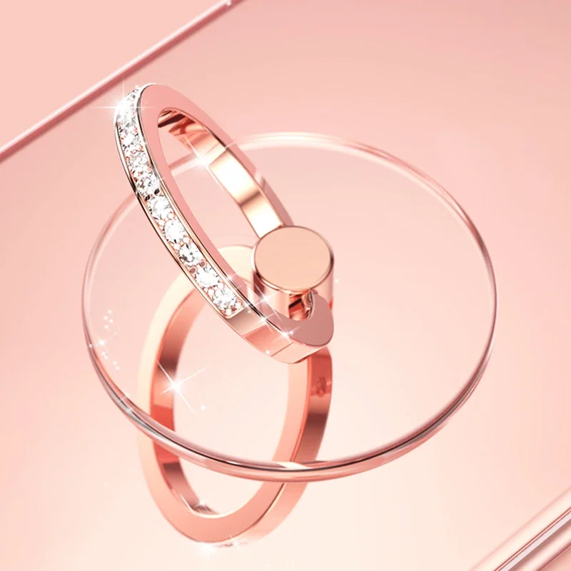 حامل الهاتف الخليوي الشفاف Cxd 360 ° مسند بمقبض إصبع شفاف يدور درجة متوافق مع هاتف iPhone Xiaomi لحقيبة الهاتف