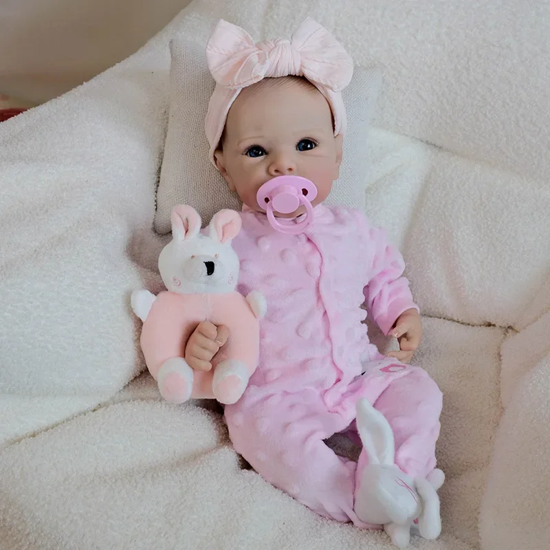 

45cm Finished Dolls Reborn Baby Bettie Soft Cuddly Lifelike Baby 3D Skin with Painted Hair Realistic Newborn Baby Visible Vein