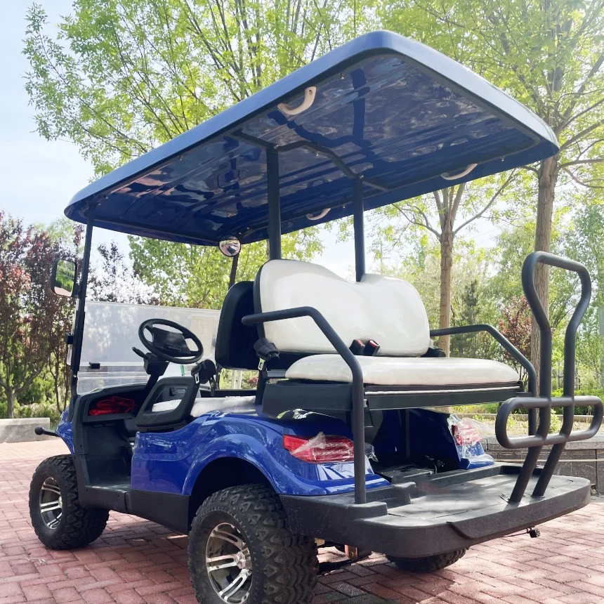 

Street Legal 4 Wheel 2+2 4 Seater Electric Golf Cart Best Price Lithium Battery Electric Cart Side Mirror With Turning Light