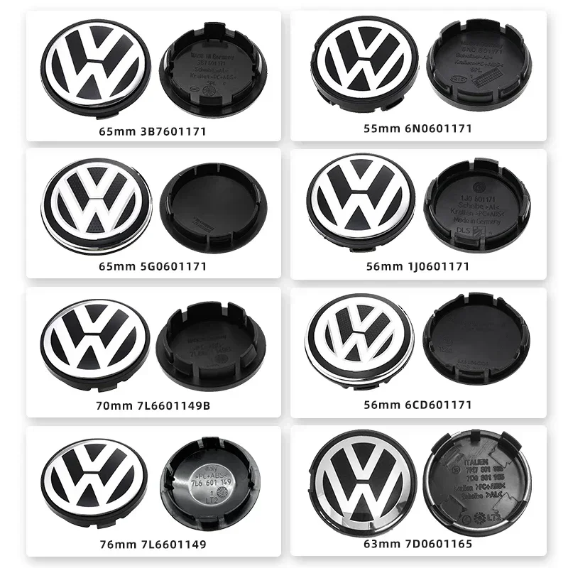 4PCS VW 56mm 63mm 65mm 70mm Car Wheel Center Hub Caps Cover accessories For Volkswagen Golf Polo Passat Touran CC B5 B6 B7 Jetta