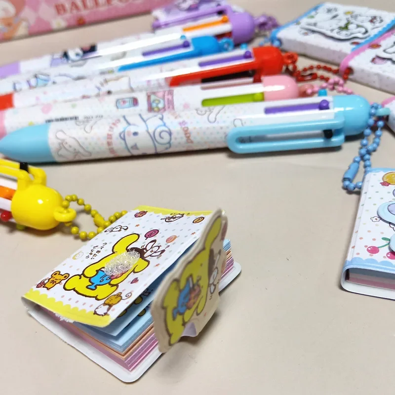 Imagem -05 - Caneta Esferográfica Sanrio para Crianças Pingente Criativo Mini Notebook Marcador Kuromi Melody Cinnamoroll Papelaria Presentes Cores 12 Pcs 36 Pcs