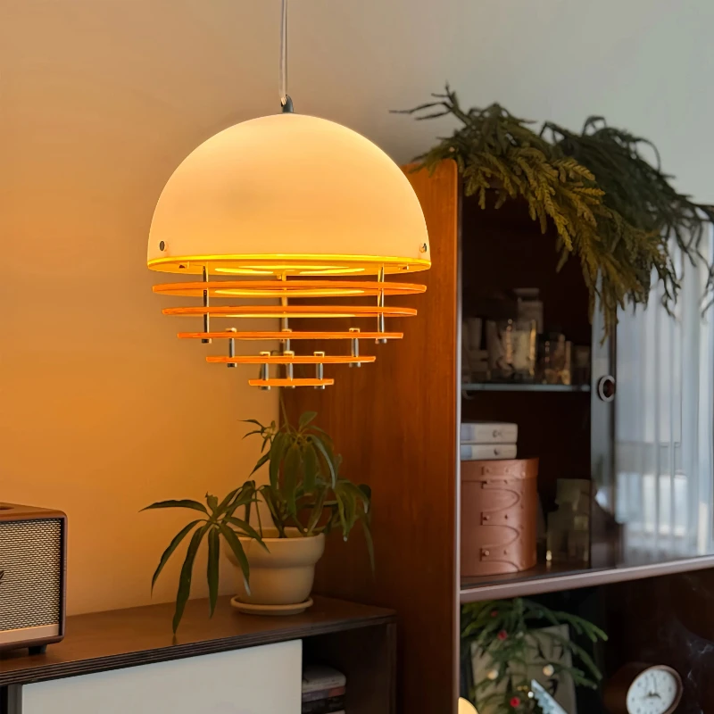 

Nordic Vintage Sunset Orange LED designer light Chandelier Heads Lustre E27 Ceiling luminaire for Dining Room Bedroom