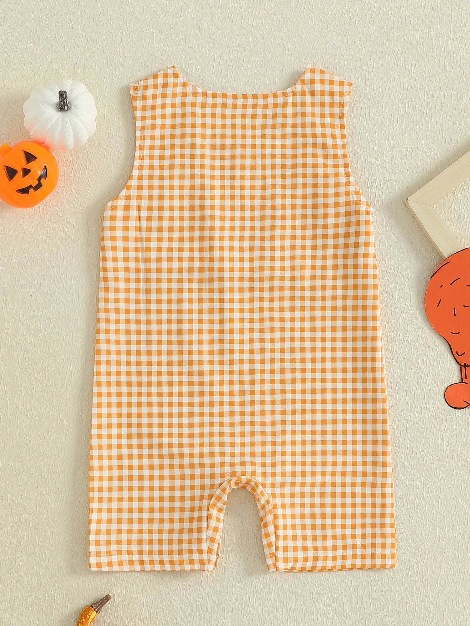 

Клетчатое платье на День Благодарения с индейкой и тыквой, боди с копчиками для маленьких девочек, очаровательный осенний наряд для девочек