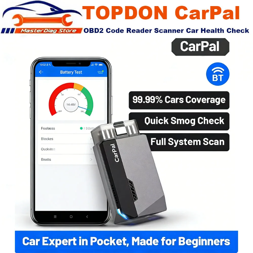 

Новый диагностический сканер TOPDON Carpal OBD2 для автомобилей: комплексная диагностика всех систем, проверка состояния автомобиля, проверка уровня выбросов, тестирование аккумулятора, совместимость с iOS и Android, Bluetooth.