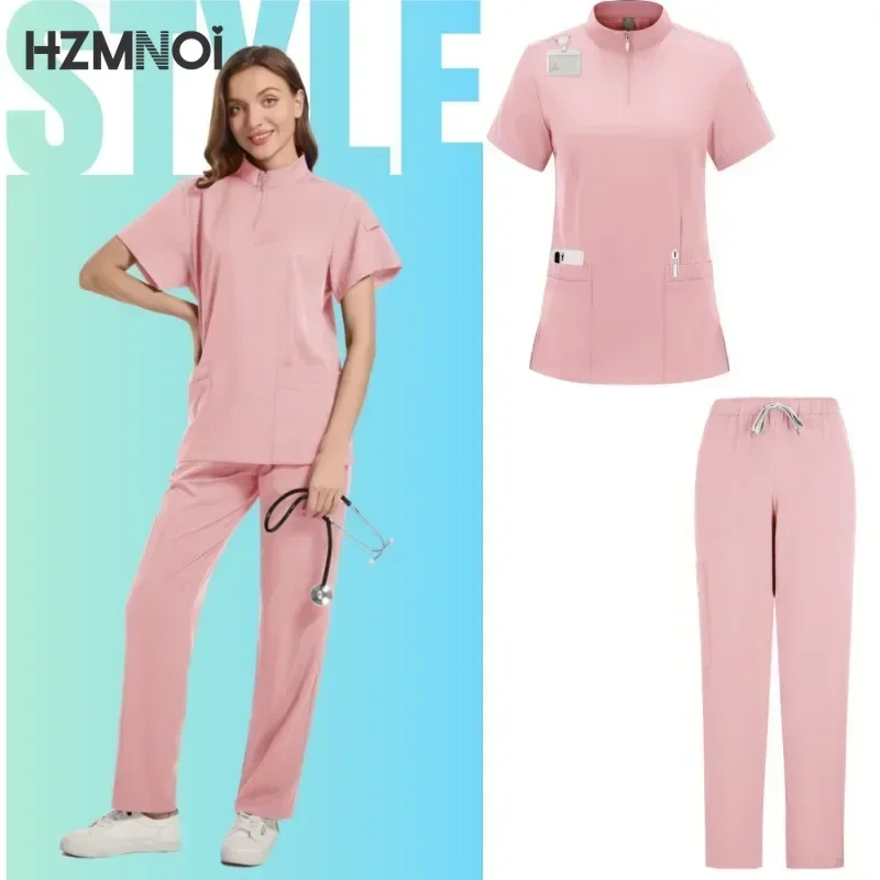 Kobiety Scrubs Akcesoria pielęgniarskie Mundur medyczny Unisex Slim Fit Komfort Kliniczne kobiety Sala operacyjna Mundur roboczy Kombinezon do