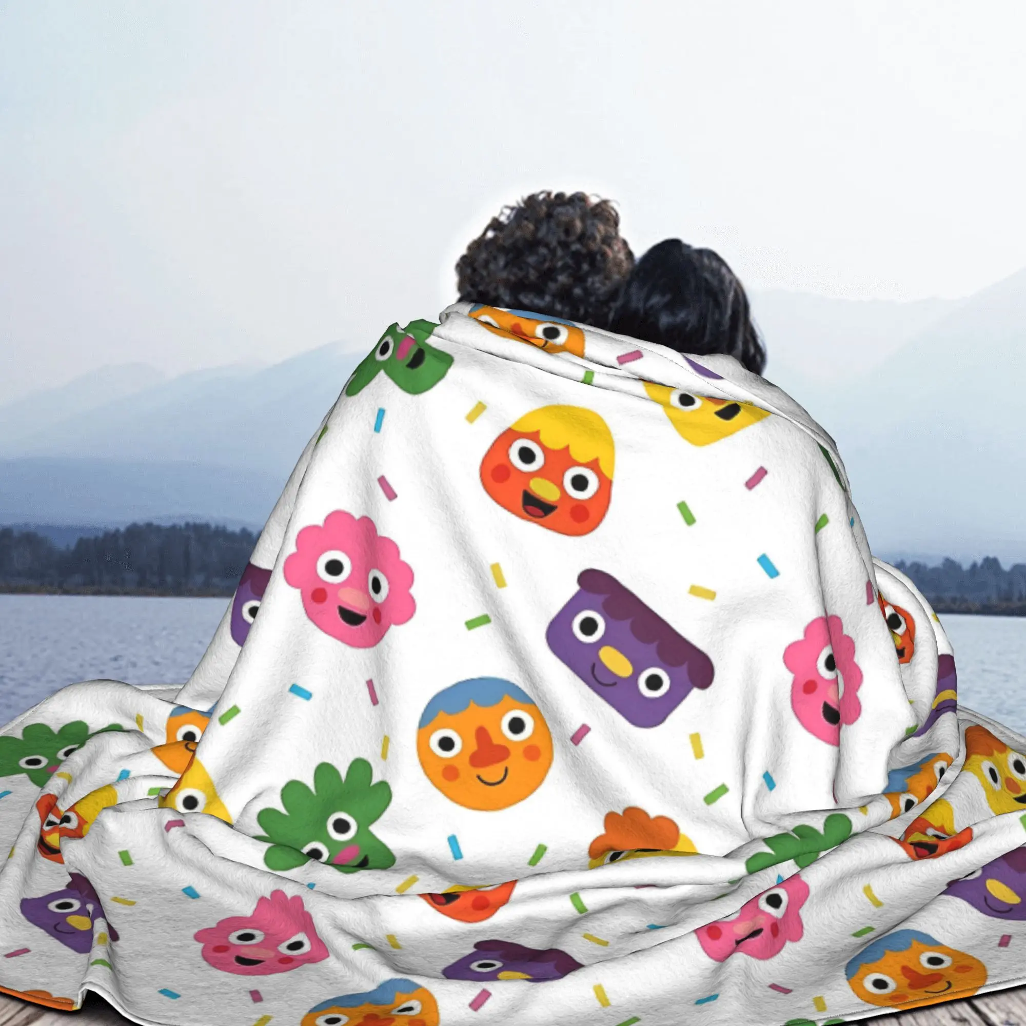 Noodle & Pals Micro Super Simple Fleece Throw Blanket Nursery Rhymes Songs Blankets Bed Office Soft Plush Thin Quilt Portable