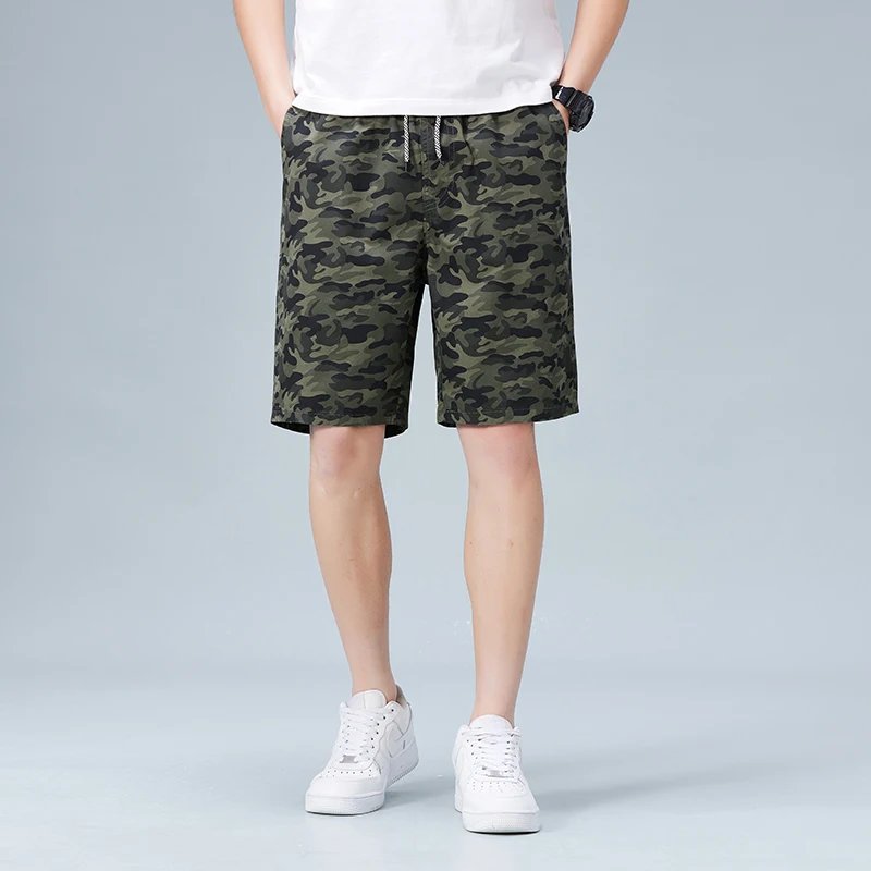 

2025 трендовые летние камуфляжные мужские шорты большого размера, прямые тонкие повседневные спортивные брюки, свободный крой, длина пять четвертей