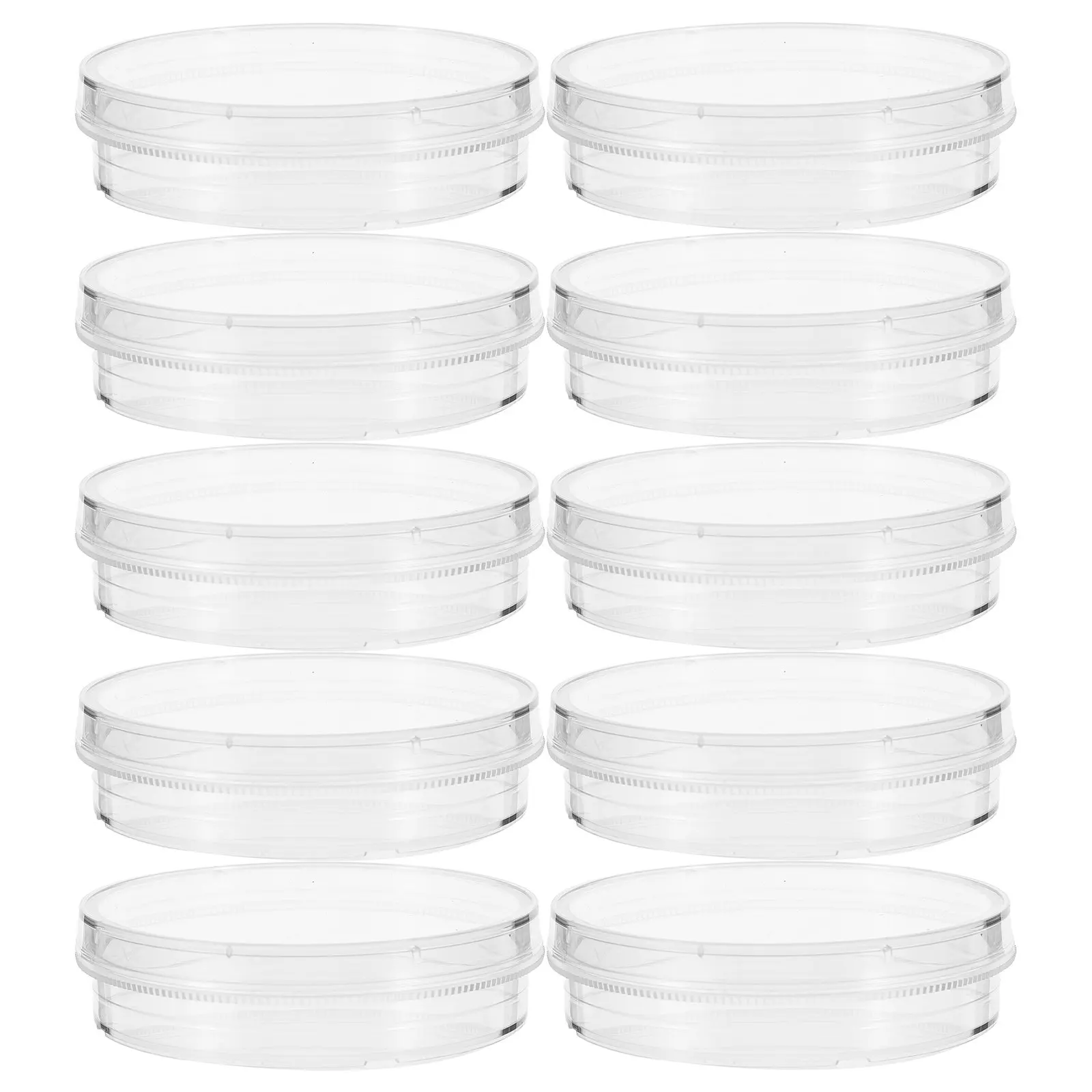 

10Pcs Plastic Petri Dishes Round Gear-Edged 60Mm Transparent Cell Culture Plates Clear Lab Science Experiment Culture Dishes
